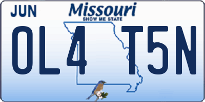 MO license plate OL4T5N