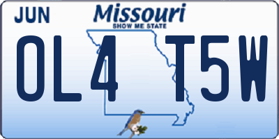 MO license plate OL4T5W