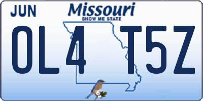 MO license plate OL4T5Z