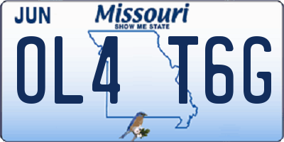 MO license plate OL4T6G