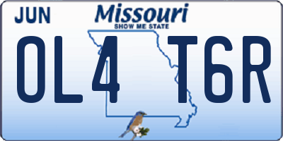 MO license plate OL4T6R