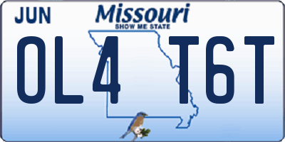 MO license plate OL4T6T