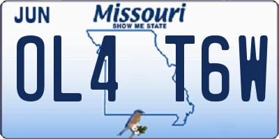 MO license plate OL4T6W
