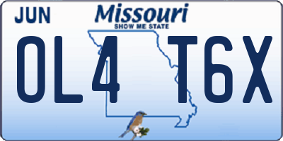 MO license plate OL4T6X