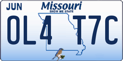 MO license plate OL4T7C
