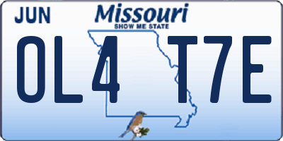 MO license plate OL4T7E