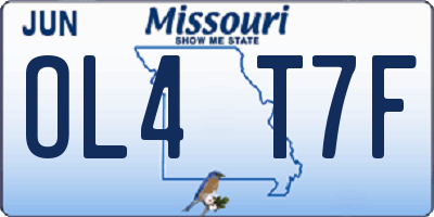 MO license plate OL4T7F