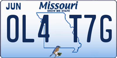 MO license plate OL4T7G