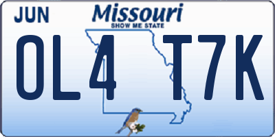 MO license plate OL4T7K
