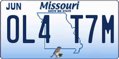 MO license plate OL4T7M