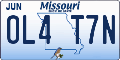 MO license plate OL4T7N