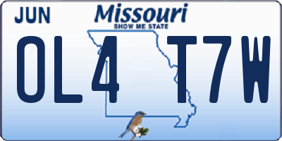 MO license plate OL4T7W