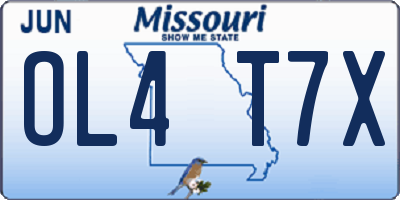 MO license plate OL4T7X
