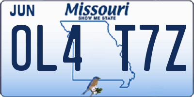 MO license plate OL4T7Z