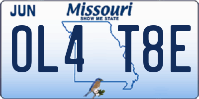 MO license plate OL4T8E