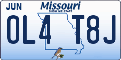 MO license plate OL4T8J