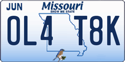 MO license plate OL4T8K
