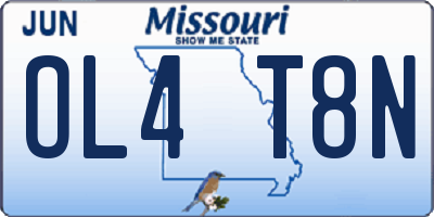 MO license plate OL4T8N
