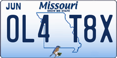 MO license plate OL4T8X