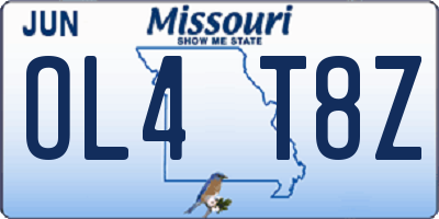 MO license plate OL4T8Z