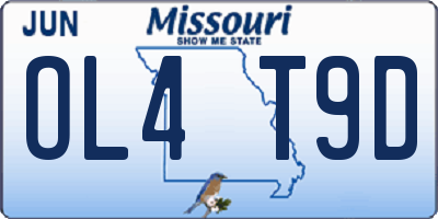 MO license plate OL4T9D