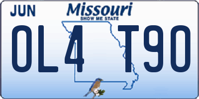 MO license plate OL4T9O