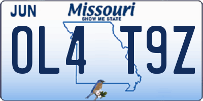 MO license plate OL4T9Z