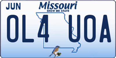 MO license plate OL4U0A