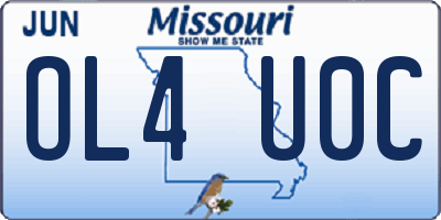 MO license plate OL4U0C