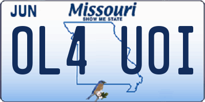 MO license plate OL4U0I