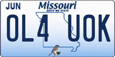 MO license plate OL4U0K