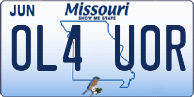 MO license plate OL4U0R