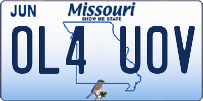 MO license plate OL4U0V