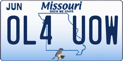 MO license plate OL4U0W
