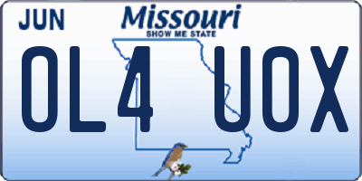 MO license plate OL4U0X