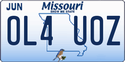 MO license plate OL4U0Z