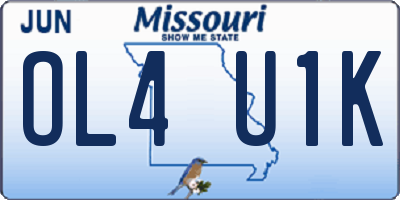 MO license plate OL4U1K