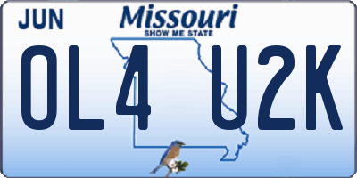 MO license plate OL4U2K