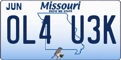 MO license plate OL4U3K