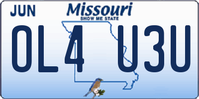 MO license plate OL4U3U