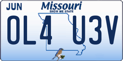 MO license plate OL4U3V