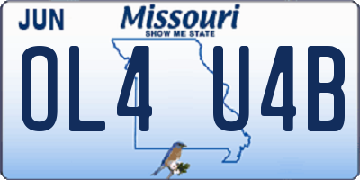 MO license plate OL4U4B