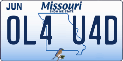 MO license plate OL4U4D