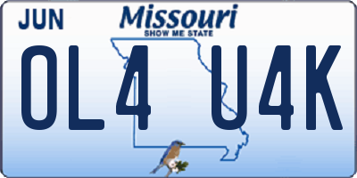MO license plate OL4U4K