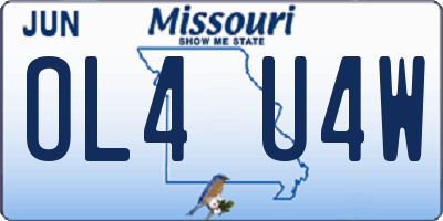 MO license plate OL4U4W