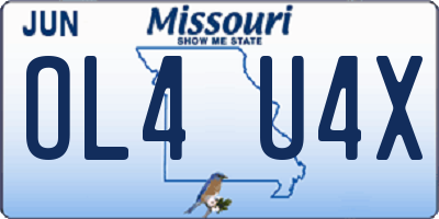 MO license plate OL4U4X