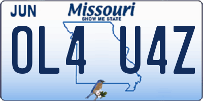 MO license plate OL4U4Z