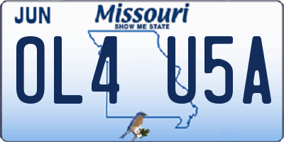 MO license plate OL4U5A