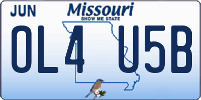 MO license plate OL4U5B