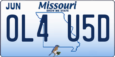 MO license plate OL4U5D